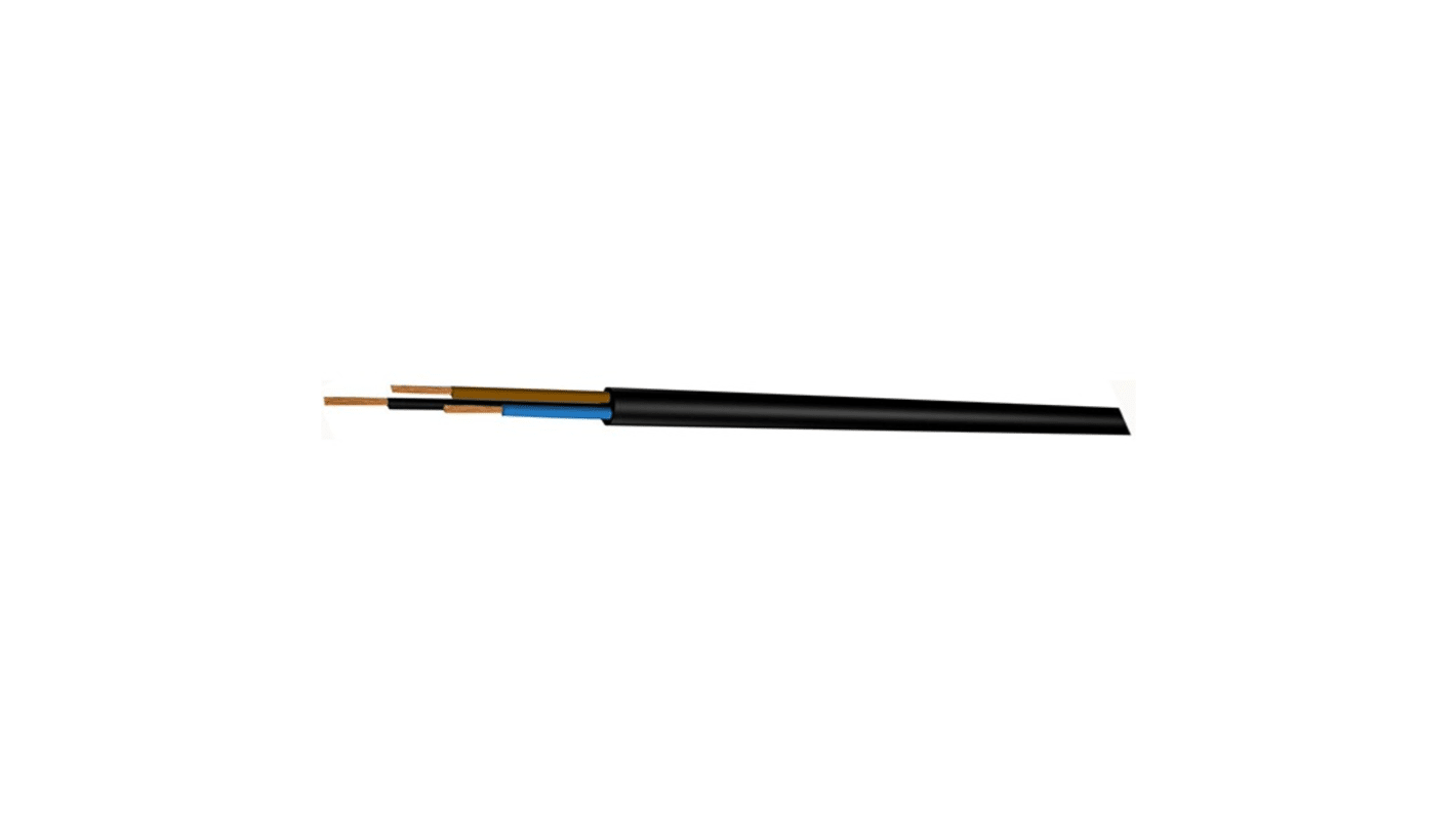 Kabeltronik Multicore Cable, 8 Cores, 0.09 mm², YY, Unscreened, 100m, Black Polyurethane PUR Sheath, 28 AWG