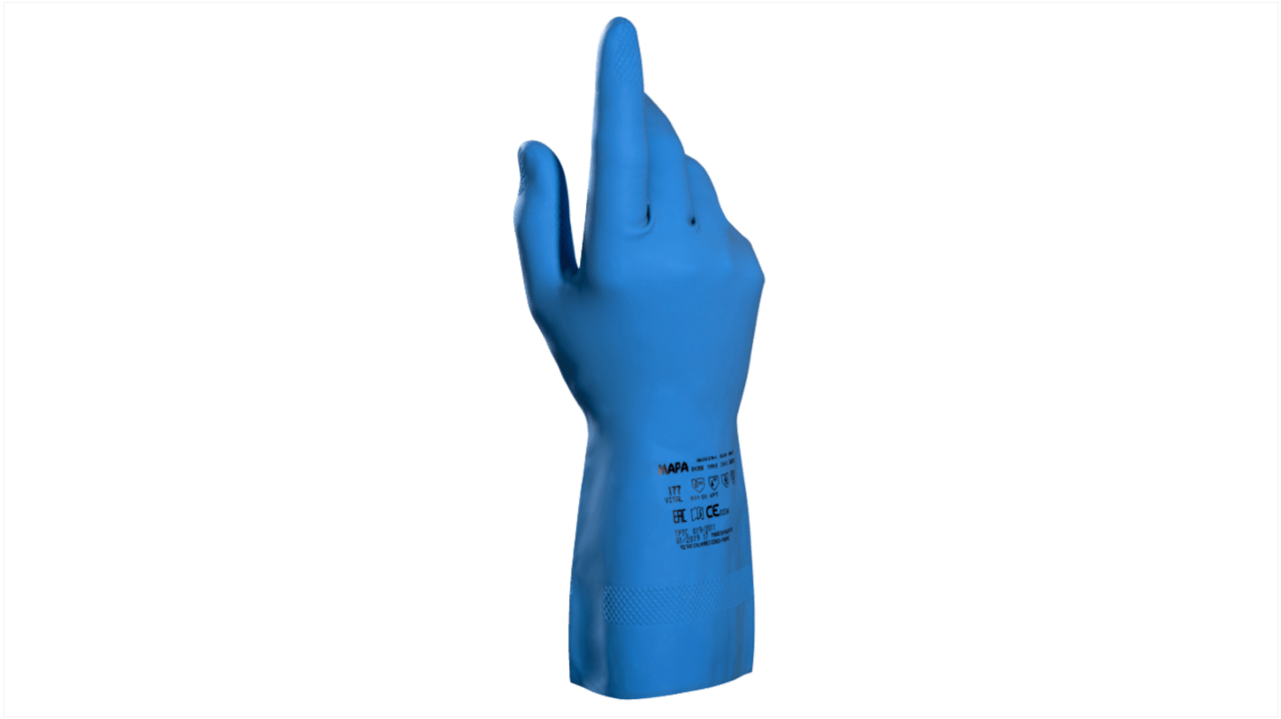 Guantes desechables Mapa de Látex Azul, talla 10, caja de 1Par unidades