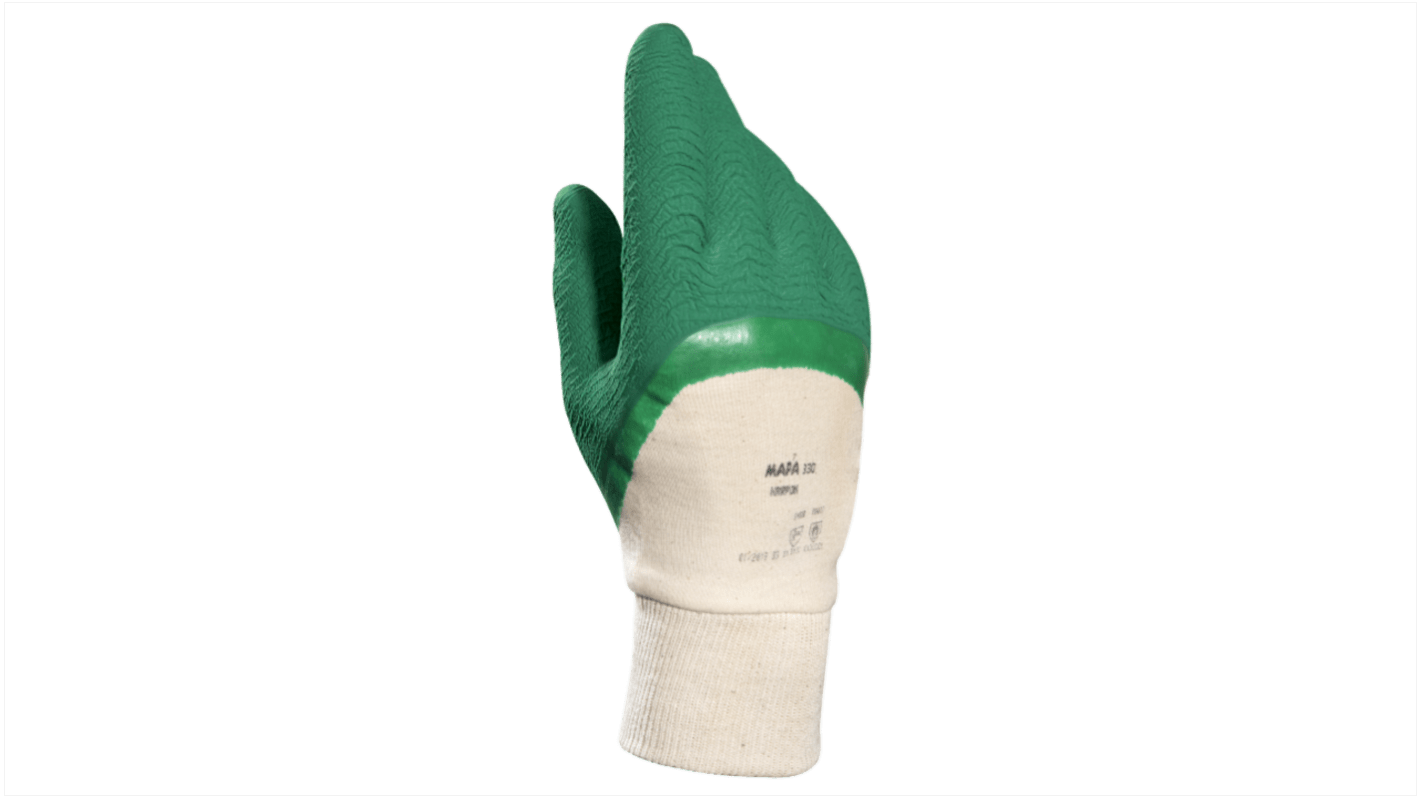 Guantes de trabajo de Látex Verde Mapa serie HARPON 330, talla 6, Manipulación de alambre de espino, Mantenimiento de