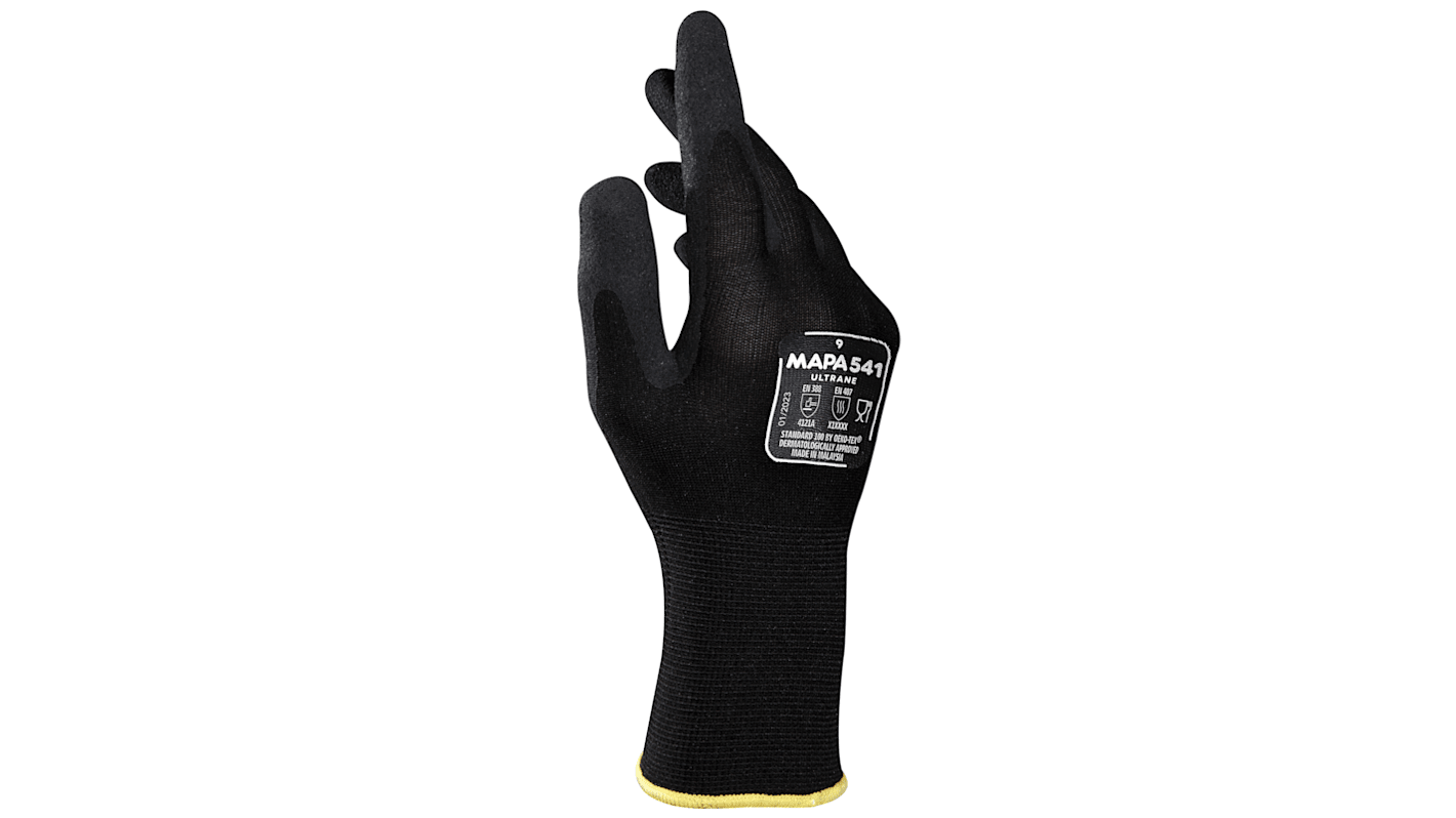 Mapa ULTRANE 541 Black Nitrile Food Industry Work Gloves, Size 11