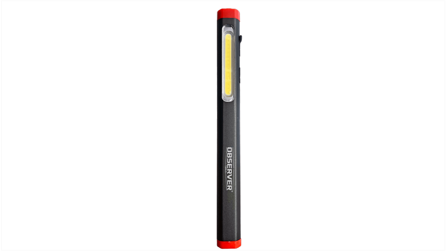 Observer Tools LED Pen Torch Grey/Red - Rechargeable 300 lm, 174 mm