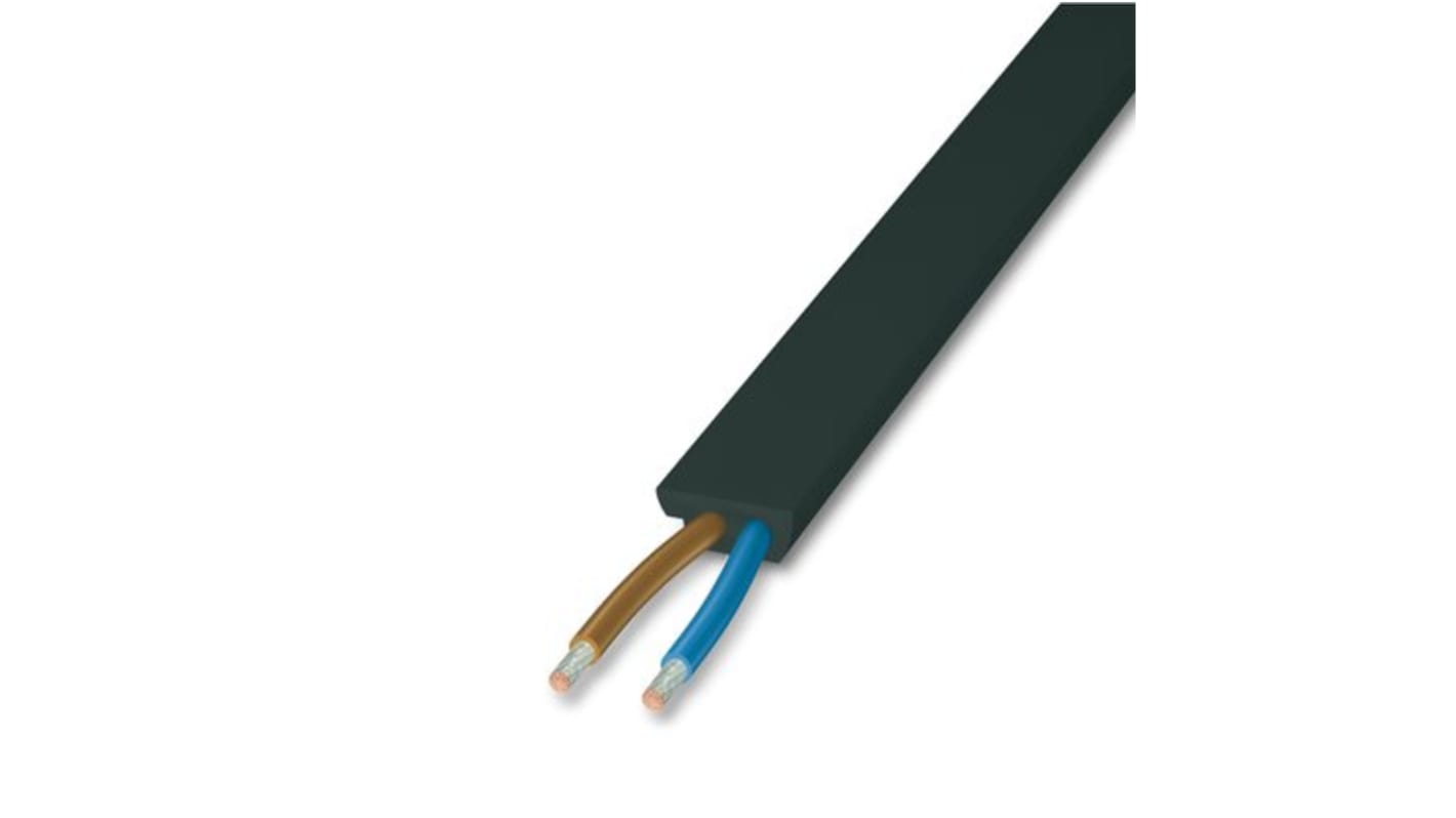 Phoenix Contact VS-ASI-FC-PUR-BK Series Flat Ribbon Cable, 100m Length, Unterminated to Unterminated