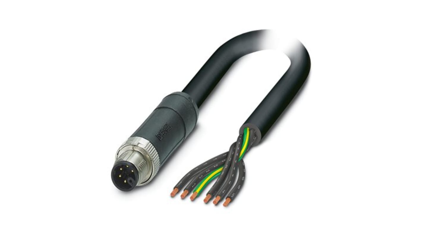 Cable de alimentación Potencia Phoenix Contact de 6 núcleos, 6 x 1,5 mm², long. 1.5m, 690 V ac / 8 A, funda de PUR,