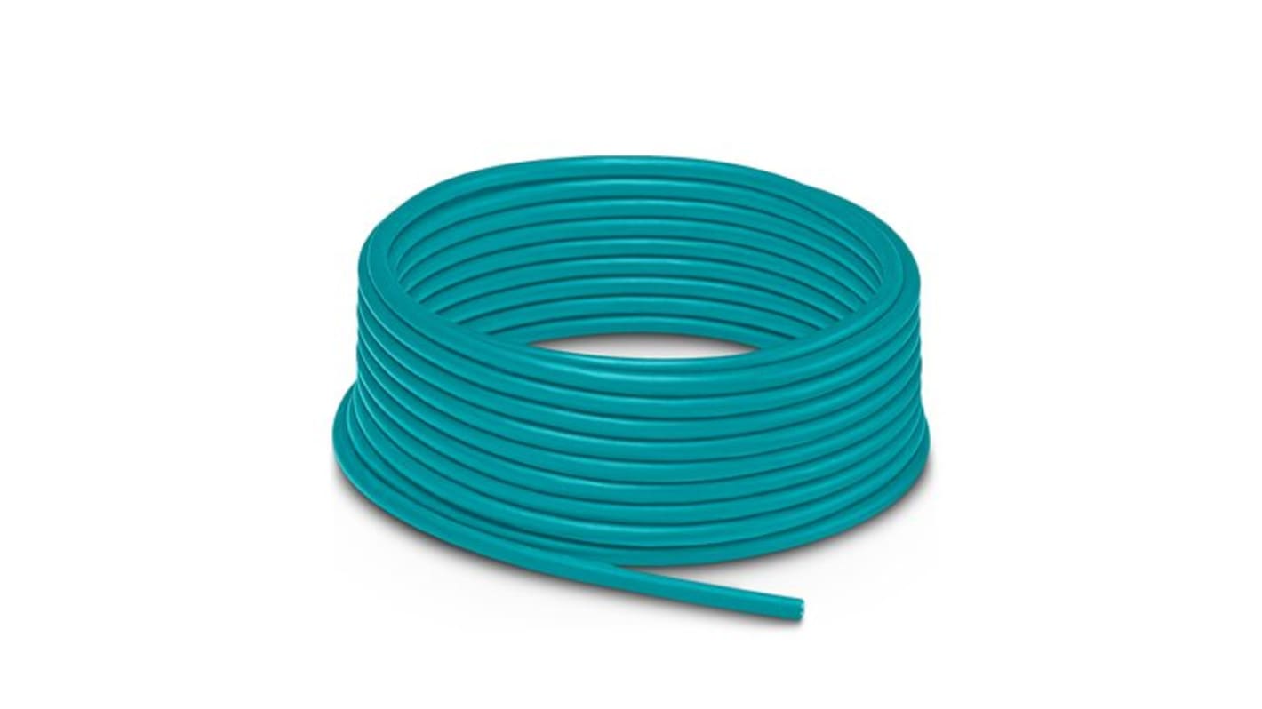 Cable Ethernet Cat5 Lámina de aluminio, trenzado de cobre estañado Phoenix Contact de color Azul, long. 100m, funda de