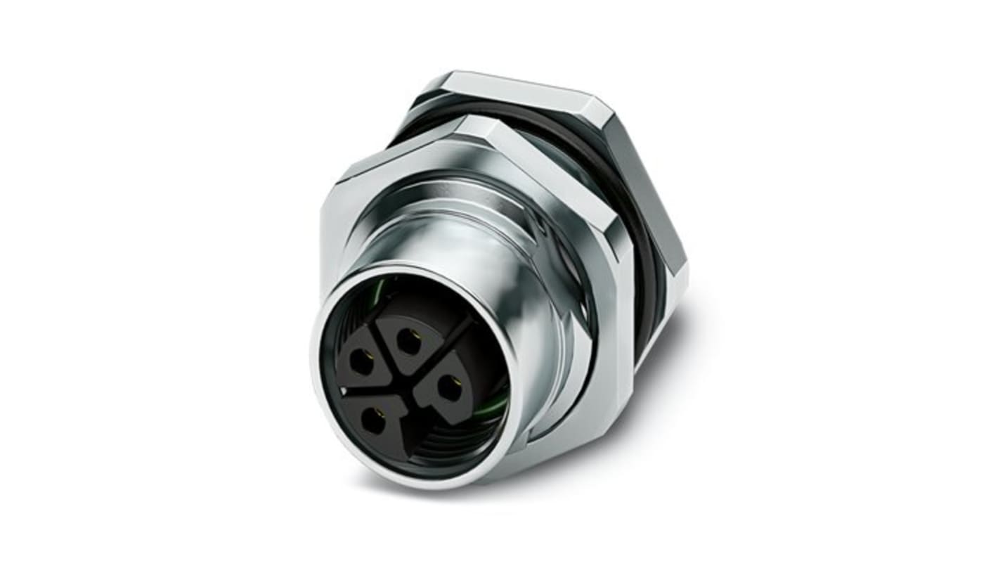 Phoenix Contact Circular Connector, 4 Contacts, Rear Mount, M12 Connector, Socket, Female, IP65, IP67, SACC Series
