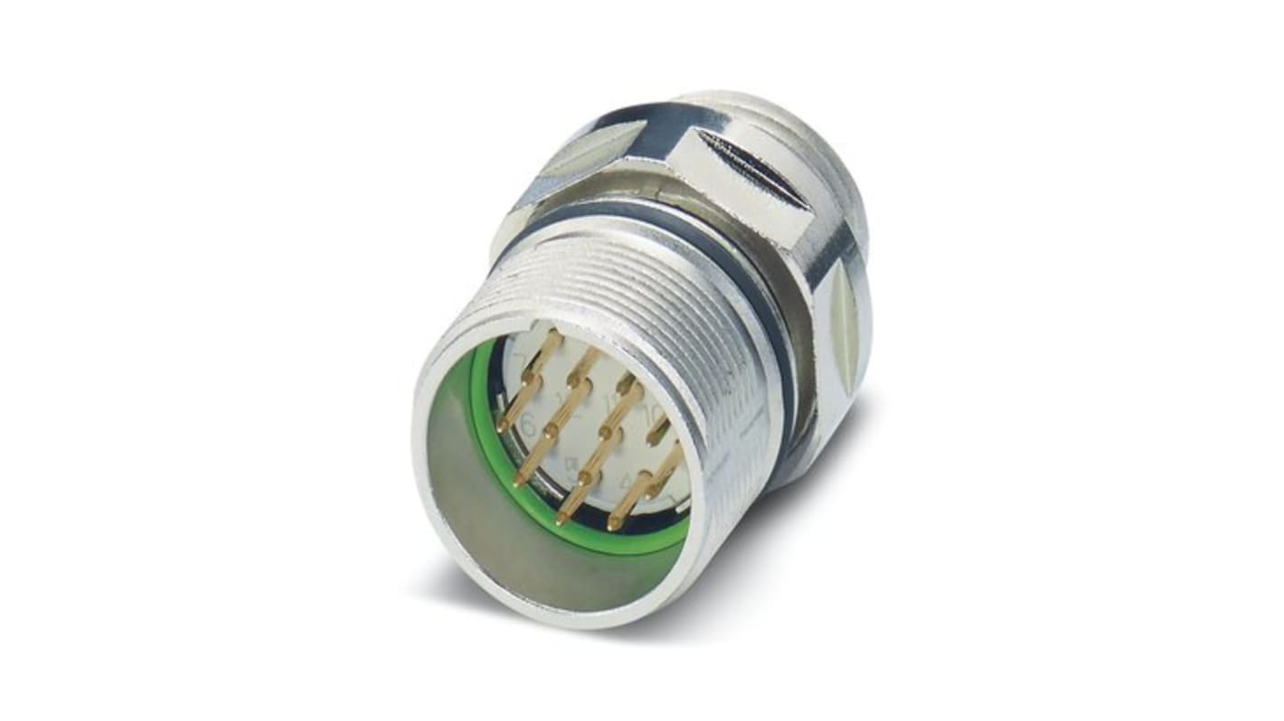 Phoenix Contact Circular Connector, 12 Contacts, Front Mount, M23 Connector, Plug, Male, IP67, CA Series