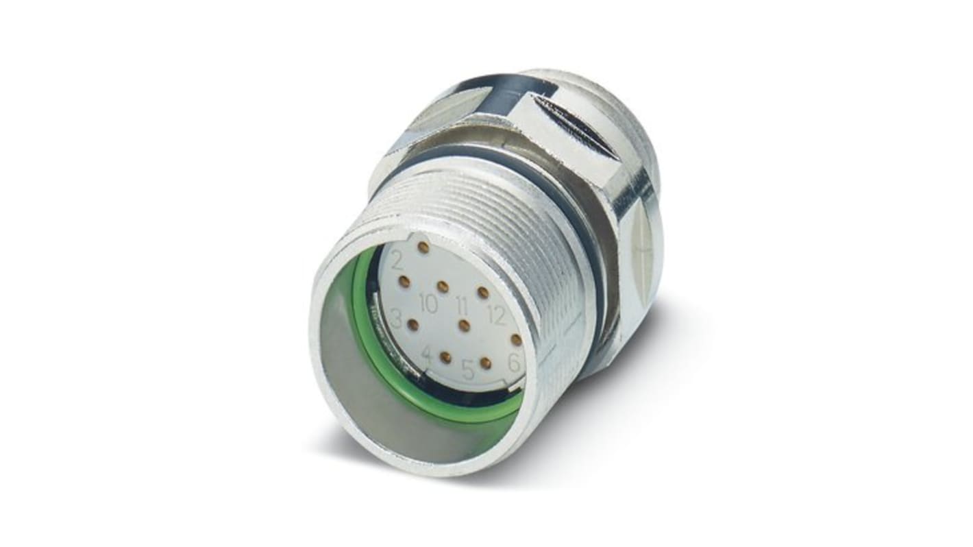 Conector circular Phoenix Contact hembra serie CA de 12 vías hembra, Montaje frontal, IP67