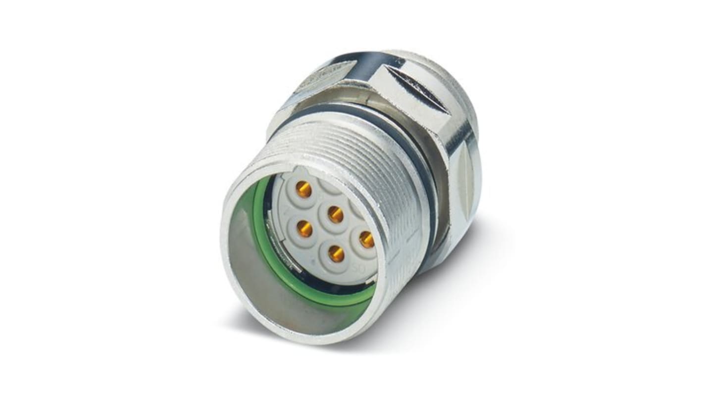 Conector circular Phoenix Contact hembra serie CA de 6 vías hembra, Montaje frontal, IP67