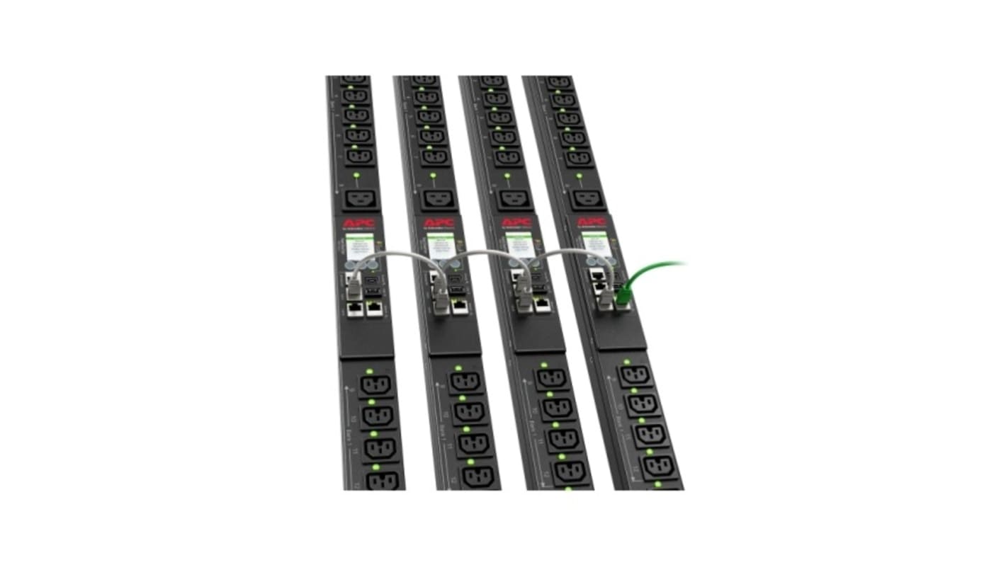 Unidad de distribución de potencia APC APDU9959EU3, 24 conectores, Montaje en Rack, Cable 3.00m, 16A, 230 V IEC IEC