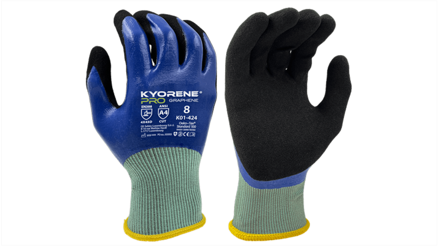 Gants de manutention KYORENE K01-424 taille 11, Résistant aux coupures, 12 Paires, Gris