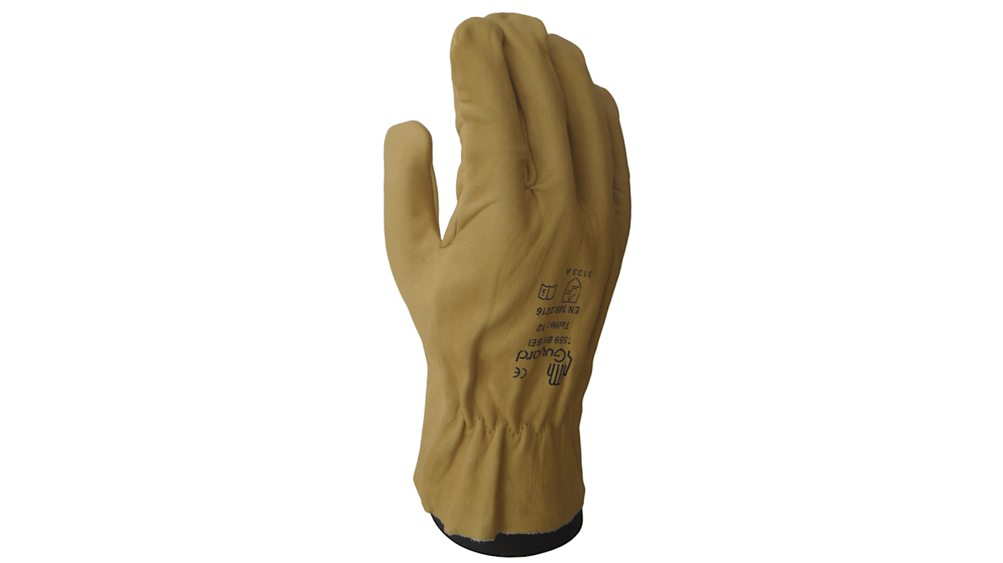 GUYARD 1559 BH BEI Yellow Leather Abrasion Resistant, Cut Resistant, Tear Resistant Gloves, Size 10