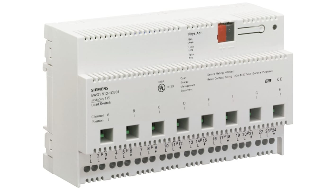 Adaptador Siemens N 512, 480 V ac, para usar con Panel de control de iluminación Instabus Eib, 8 salidas tipo Relés
