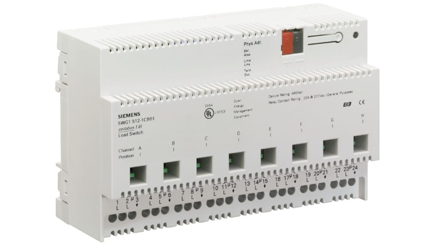 Siemens N 512 Series Adapter for Use with Instabus Eib Lighting Control Panel, Bistable Relays, 480 V ac