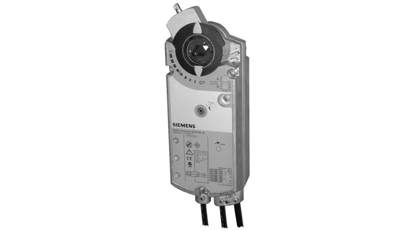 Siemens GCA121 Series Single Acting with Return Spring Action Rotary Actuator, 90° Rotary Angle