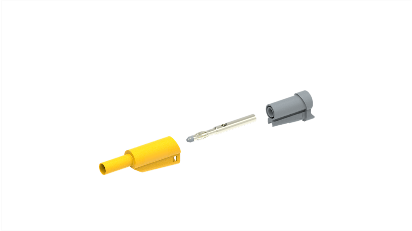 Fiche banane 4 mm Jaune Mâle 20A 1kV