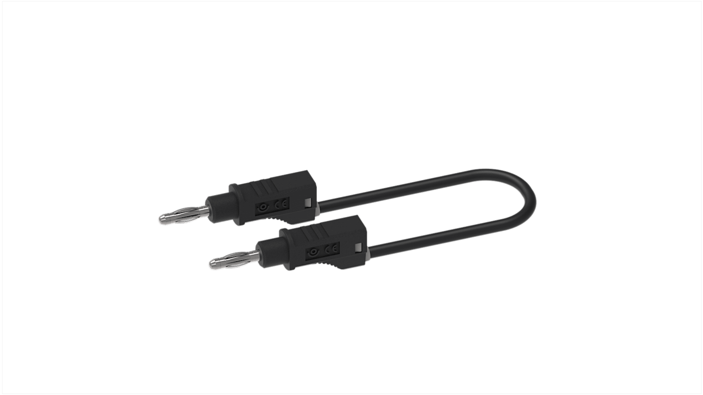 Plug, 12A, 30/60V ac/dc, Black, 50mm Lead Length