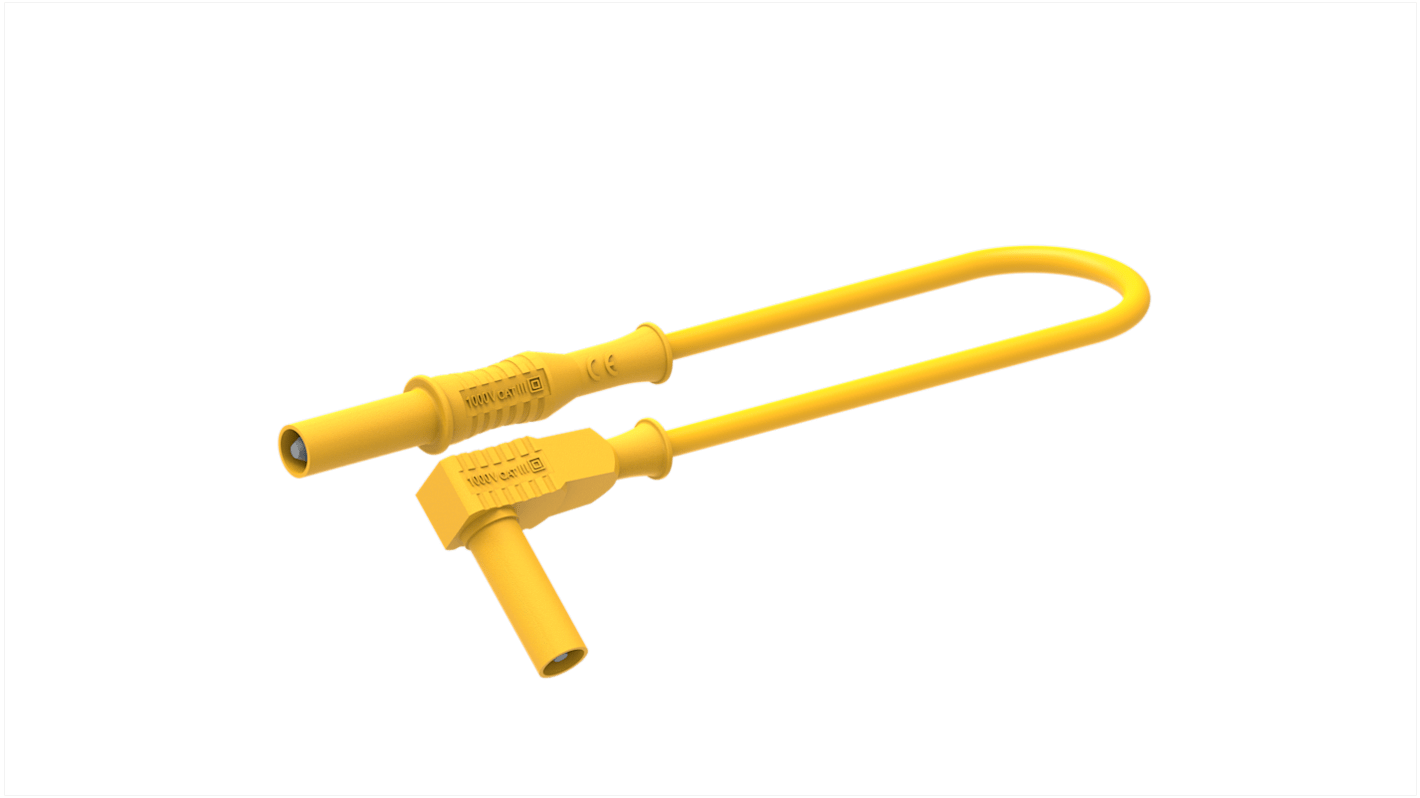 Fiche banane 4 mm Jaune Mâle vers Mâle 12A 1kV