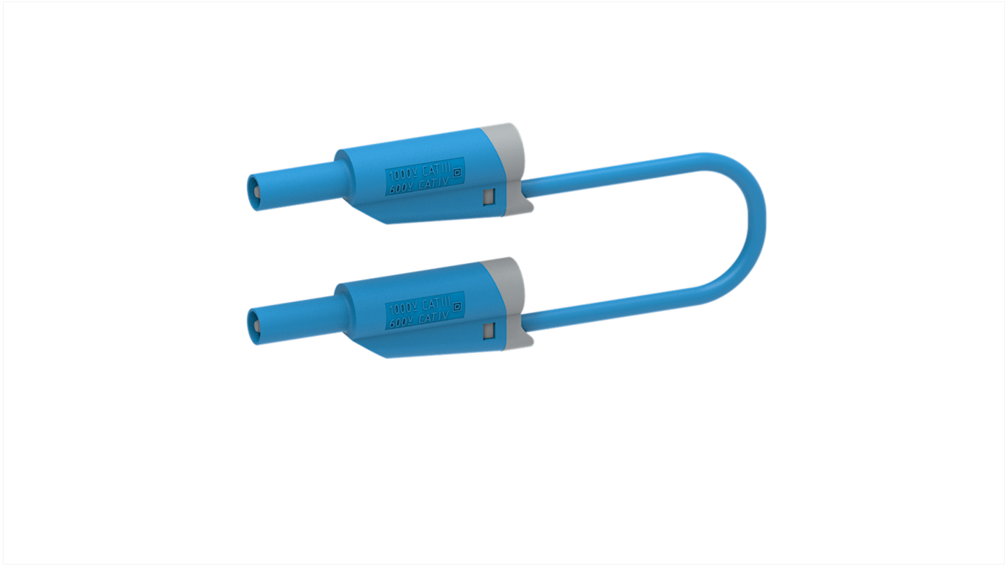 Electro PJP Plug, 12A, 1kV, Blue, 50mm Lead Length