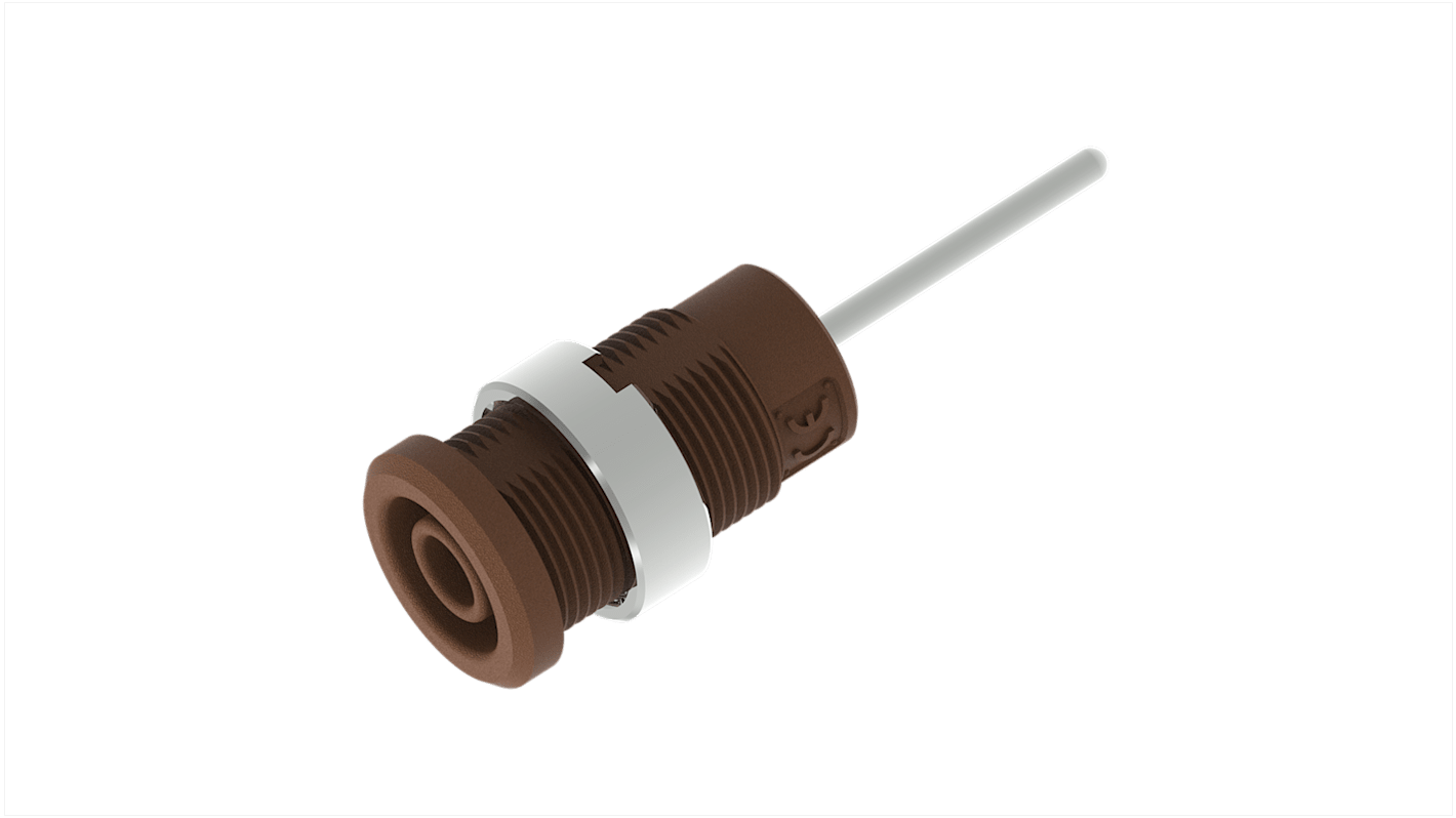 Conector banana hembra Hembra, 36A, 1kV, Contacto Níquel, Marrón