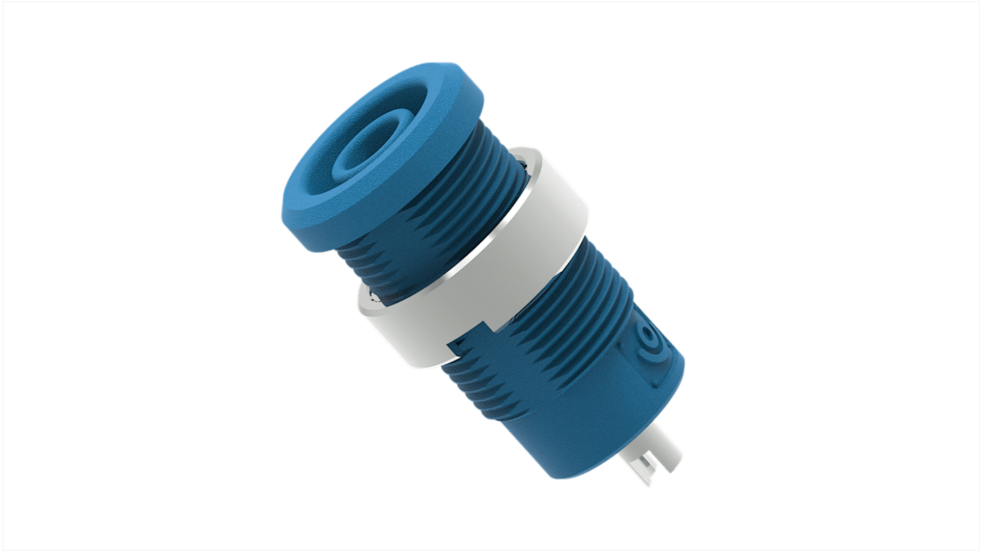 Electro PJP Blue Female Banana Socket, 4 mm Connector, Solder Termination, 25A, 1kV, Nickel Plating