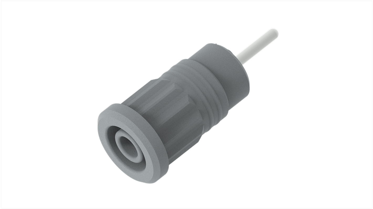 Conector banana hembra Hembra, 36A, 1kV, Contacto Níquel, Gris