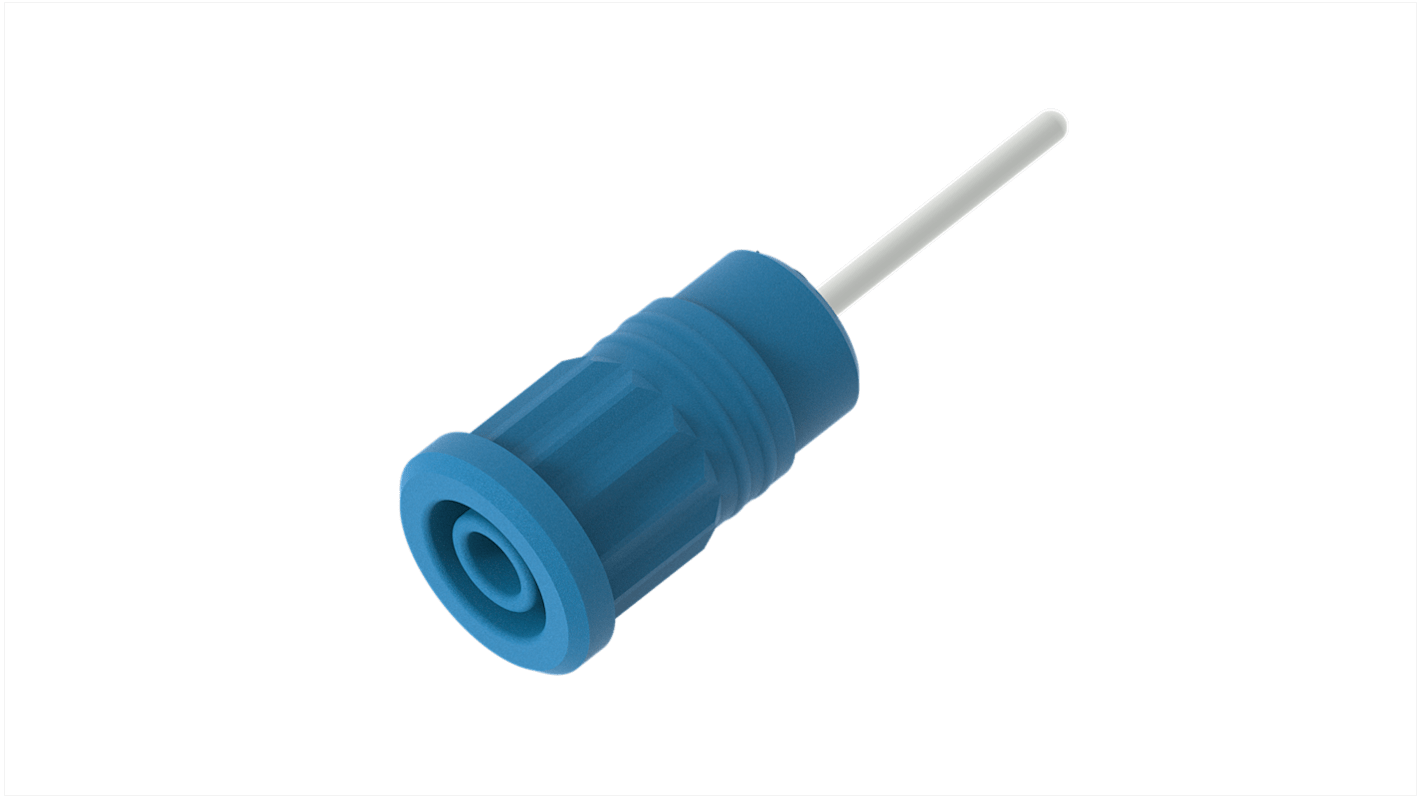 Electro PJP Blue Female Banana Socket, 4 mm Connector, Press Fit Termination, 36A, 1kV, Nickel Plating