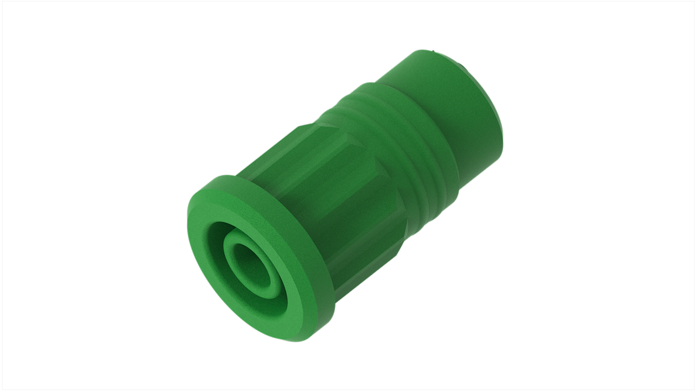 Electro PJP Green Female Banana Socket, 4 mm Connector, Press Fit Termination, 36A, 1kV, Nickel Plating