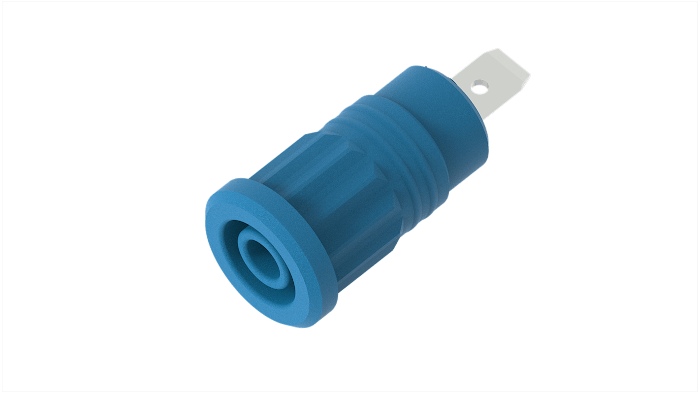 Conector banana hembra Hembra, 36A, 1kV, Contacto Níquel, Azul