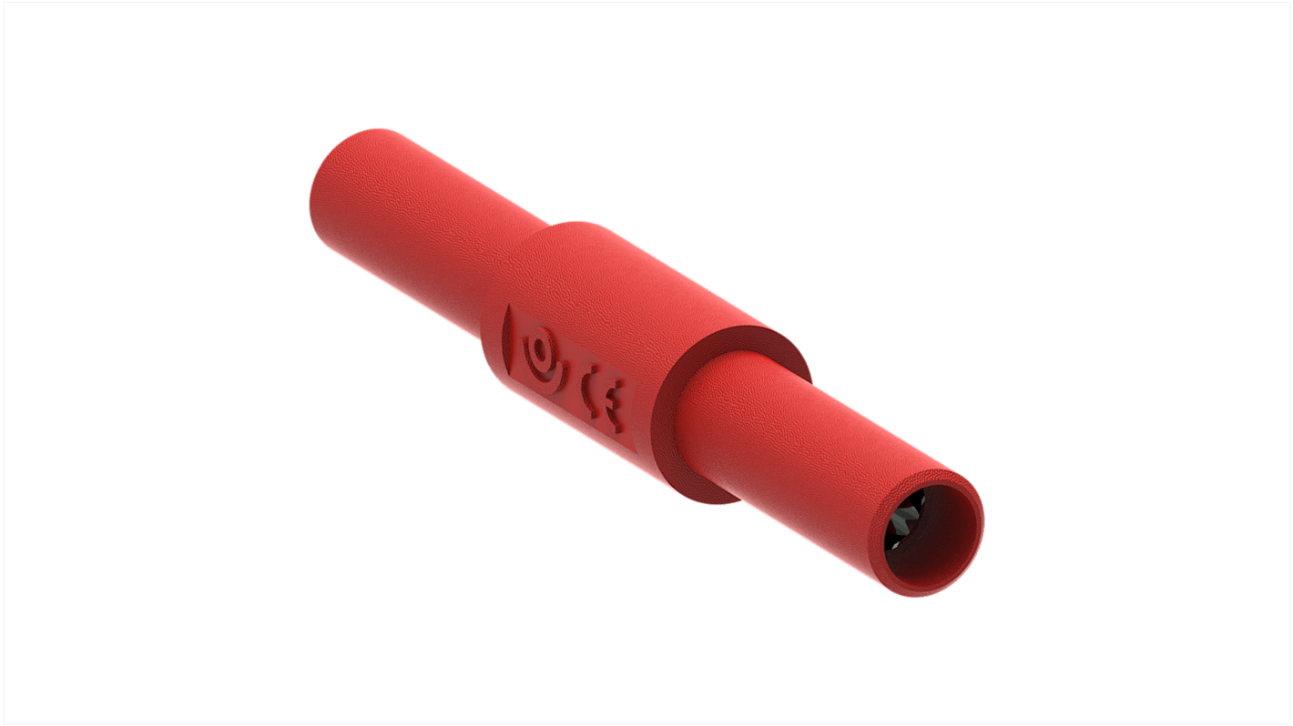 Acoplador banana De hembra a hembra, 36A, 1kV, Contacto Níquel, Rojo