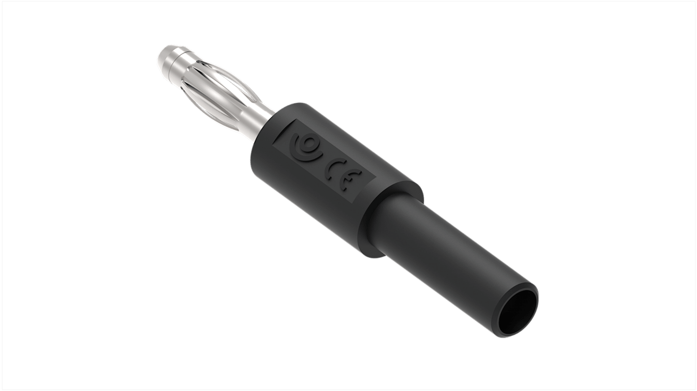 Conector de prueba de 4 mm Hembra a macho, 36A, 30/60V ac/dc, Contacto Níquel, Negro