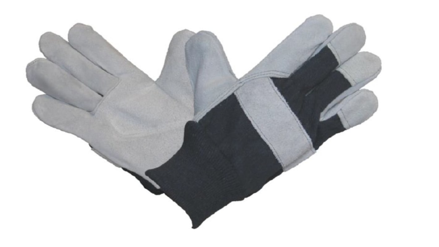 Liscombe 569 Black, Grey Cotton Material Handling Work Gloves, Size 9