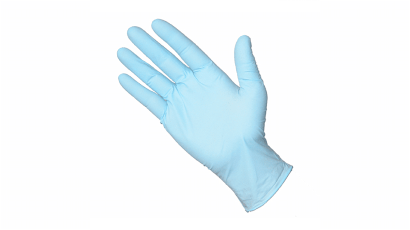 Guantes desechables Liscombe sin polvo de Nitrilo Azul, talla L, caja de 100Guantes unidades