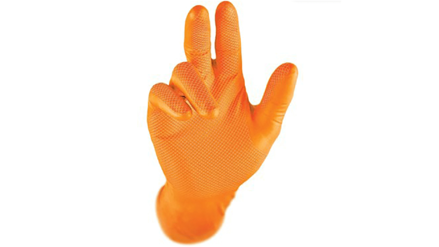 LD8602XL LD860 Orange PowderFree Nitrile Disposable Gloves, Size XXL, Food Safe