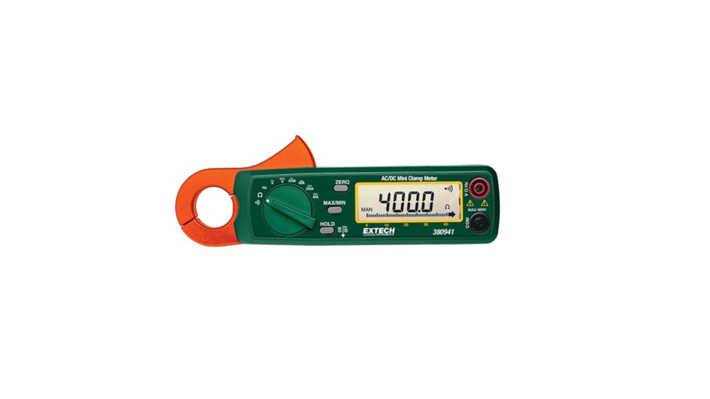 Extech 380941 Clamp Meter Wireless, 40A dc, Max Current 200A ac CAT III 300V