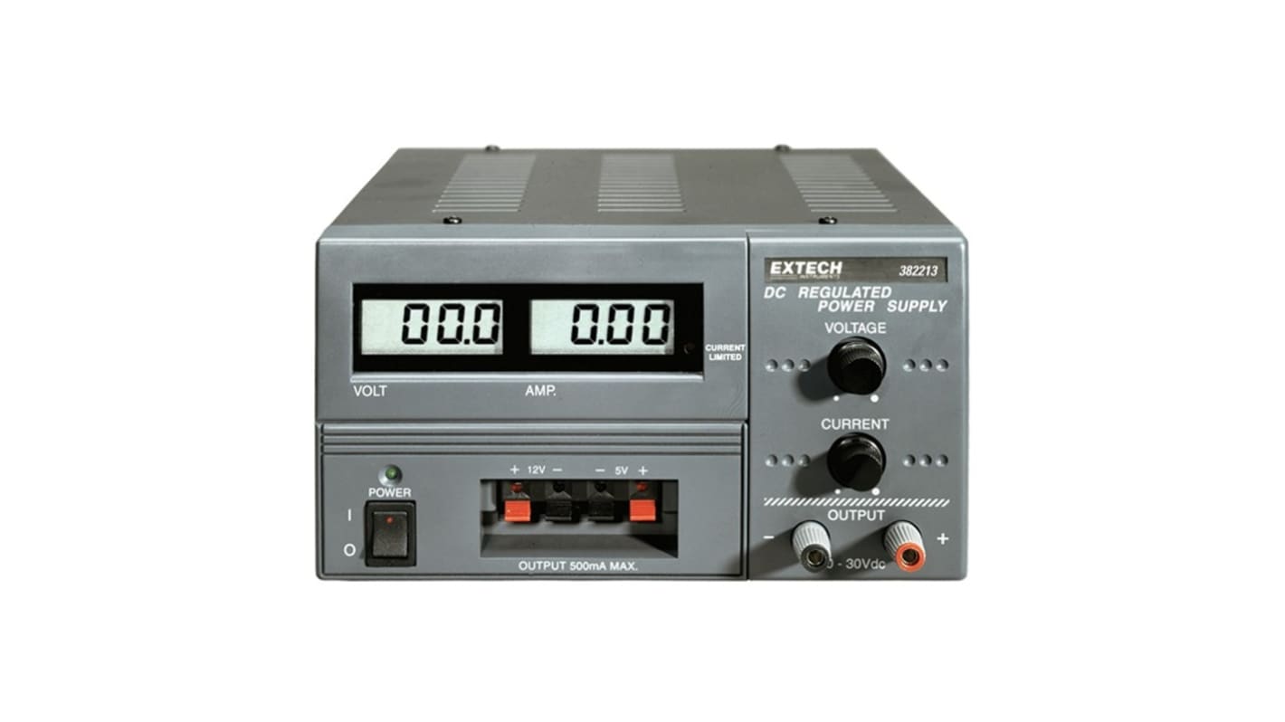 Extech 382 Series Digital Bench Power Supply, 0 → 30V dc, 0 → 3A, 3-Output