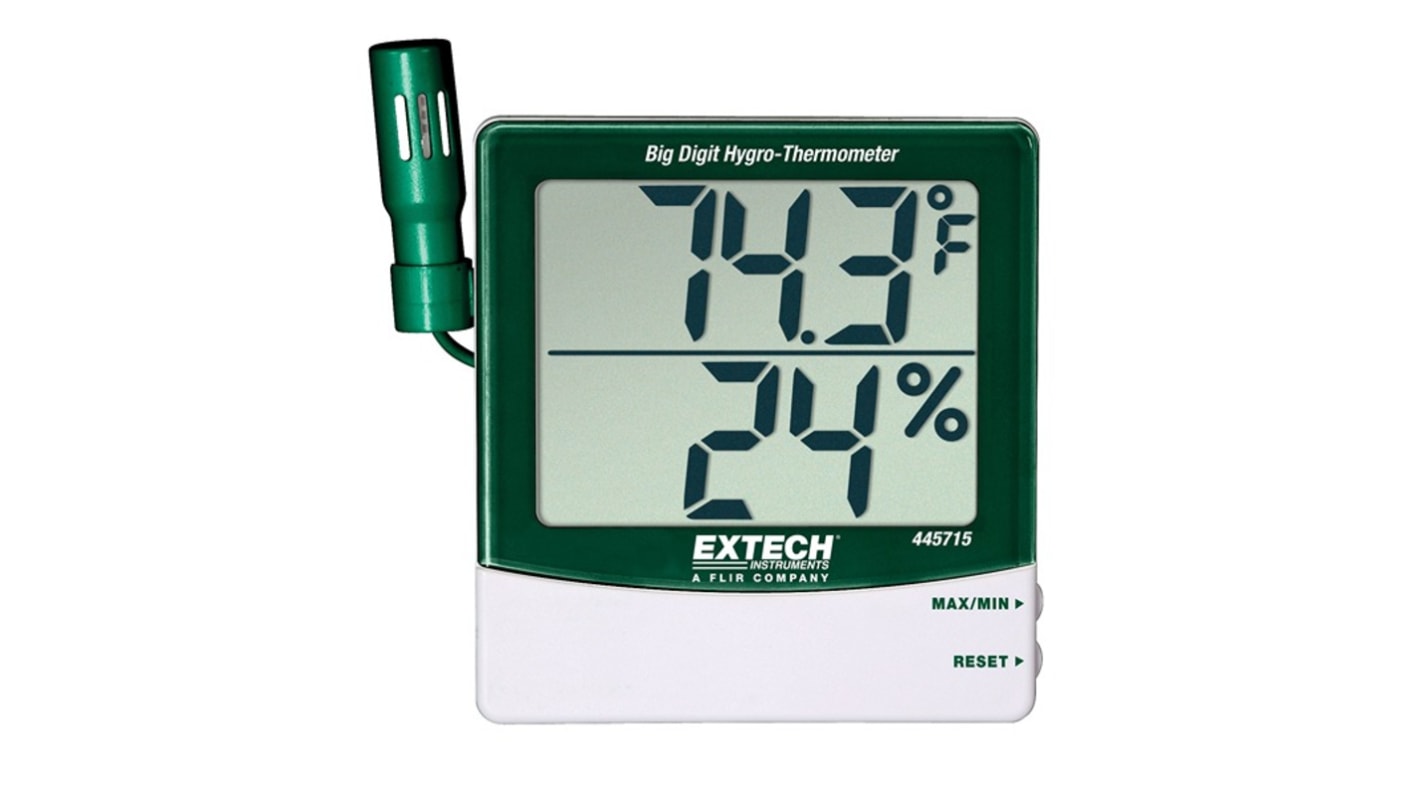 Thermomètre hygromètre Extech 445715-NIST, +140°F max., 99%HR max.