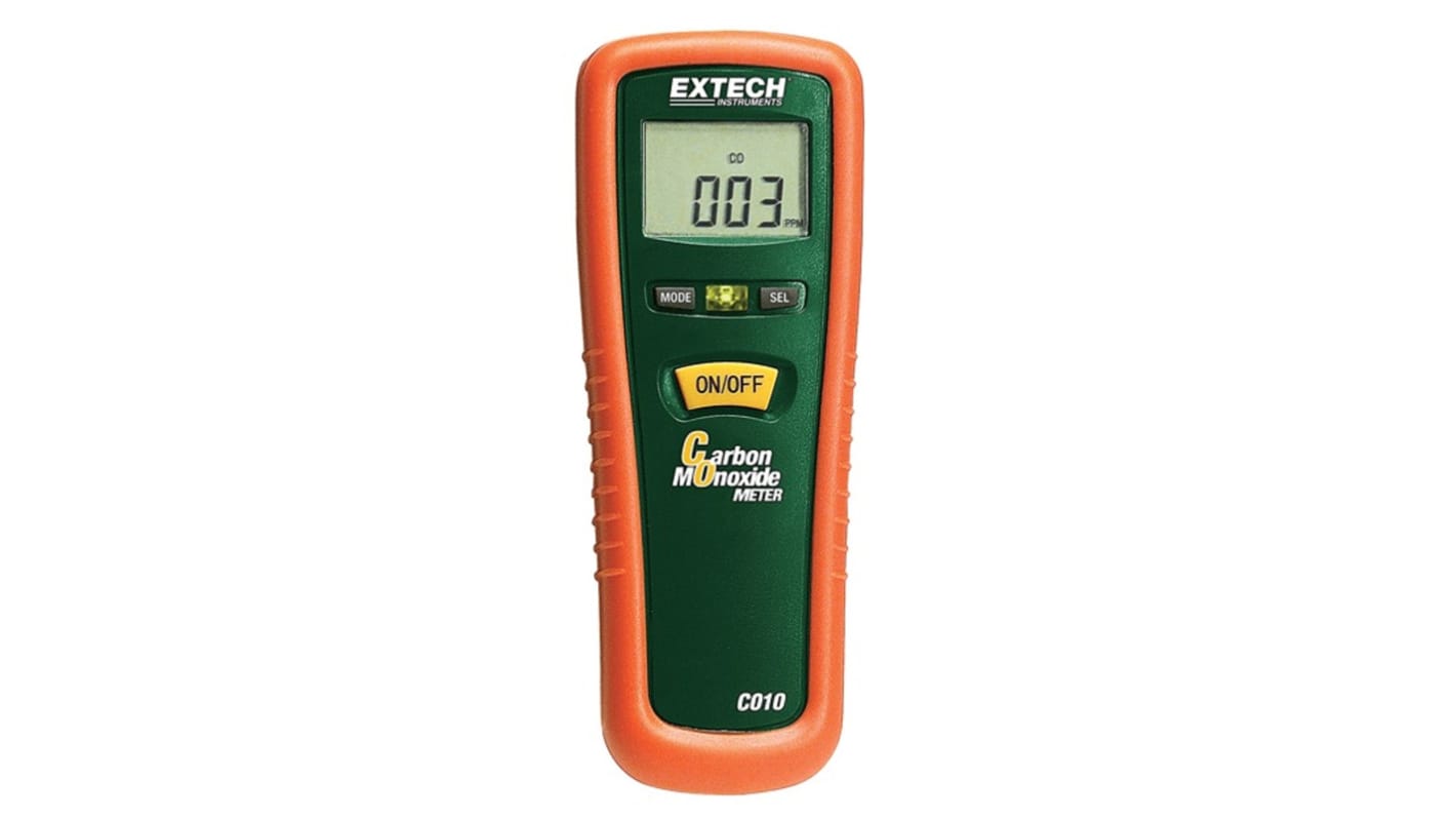 Extech CO10 Gas Detector Gas Monitor for Carbon Monoxide Detection, Audible Alarm