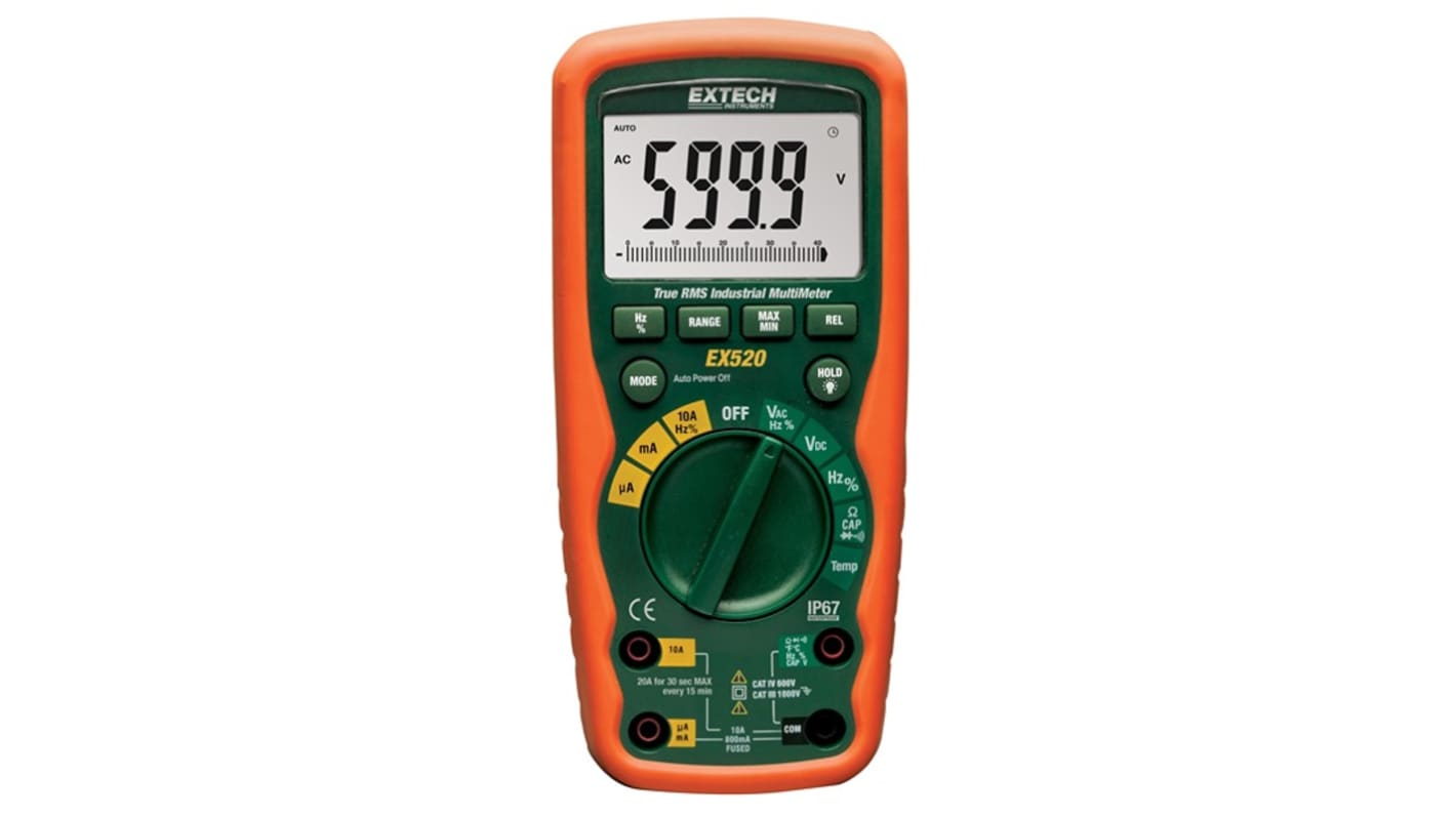 Extech EX520 LCD hinterleuchtet Multimeter 1000V ac / 20A ac