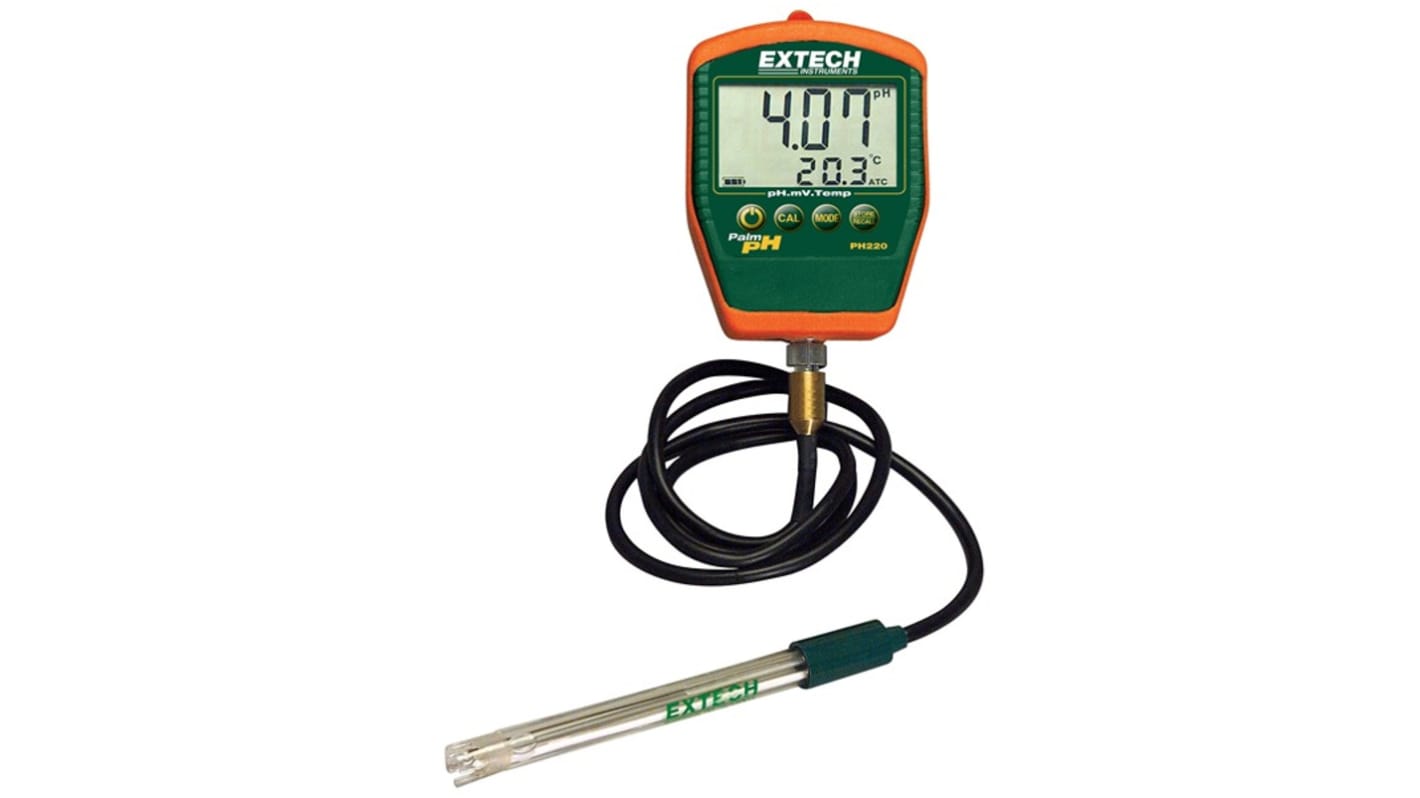 Extech pH Messgerät, 0.01pH-Wert, 14pH-Wert max., 100 °C max