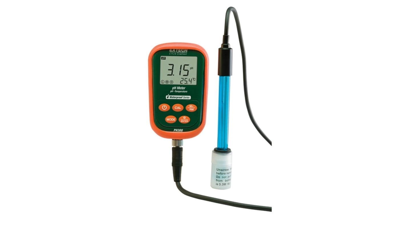 Extech PH300 pH Meter, ±0.02pH Accuracy, 0.01pH Resolution, 19.99pH Max, 100 °C Max