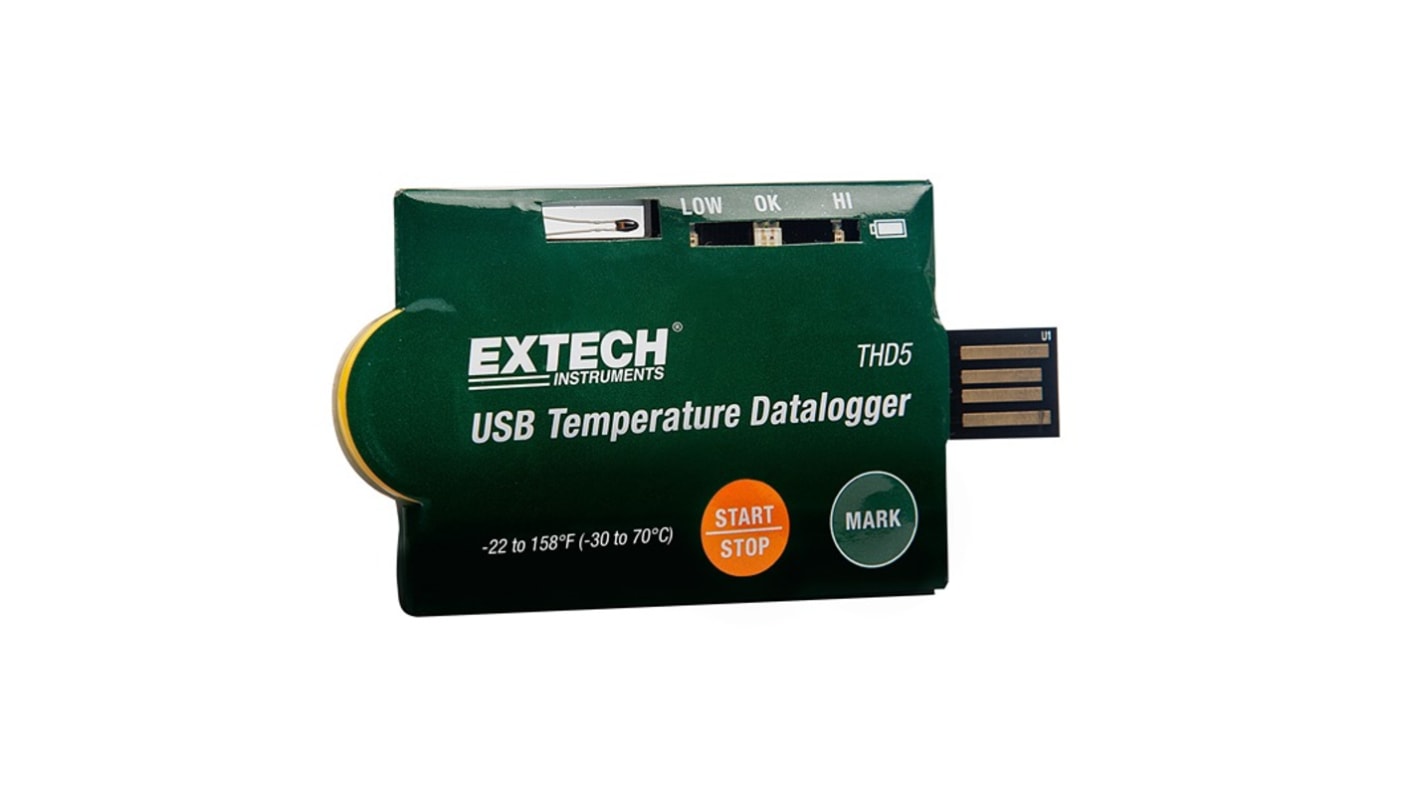 Registrador de datos Extech THD5, para Temperatura, interfaz USB