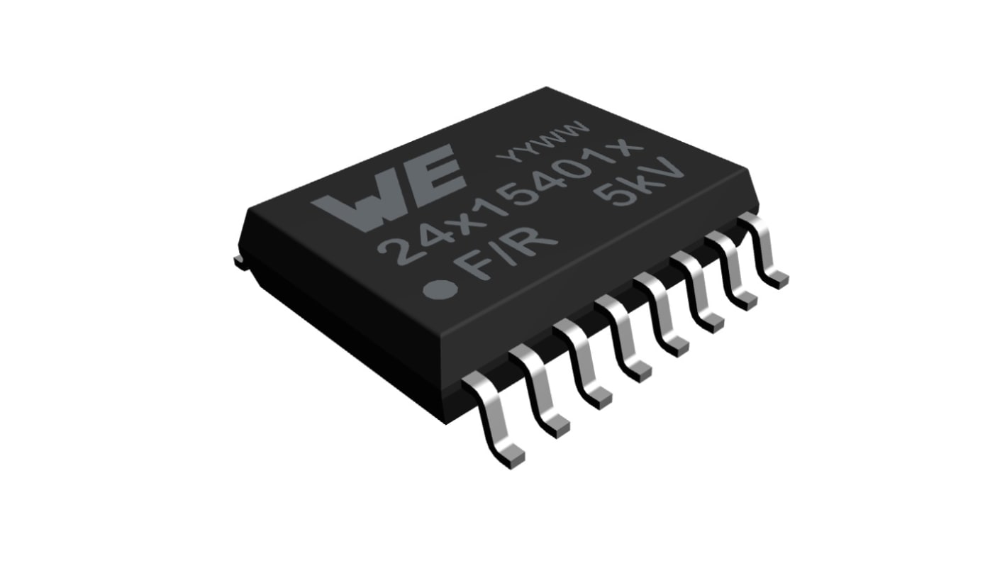 18024115401H Wurth Elektronik, 4-Channel Digital Isolator 100Mbps, 5 KV, 16-Pin SOIC