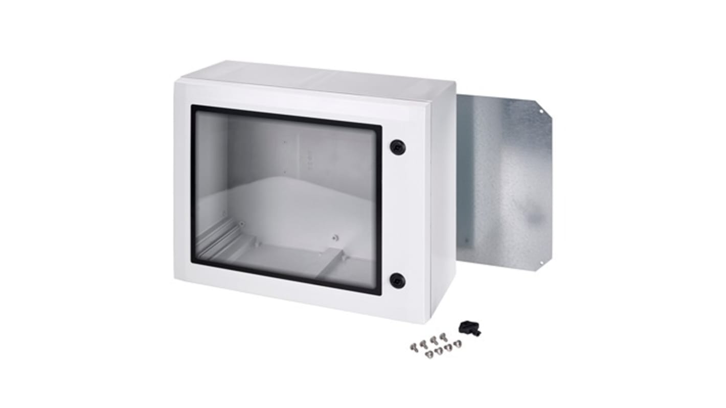 Fibox ARCA Series White Polycarbonate General Purpose Enclosure, IP65, IK08, Grey Lid, 400 x 300 x 210mm