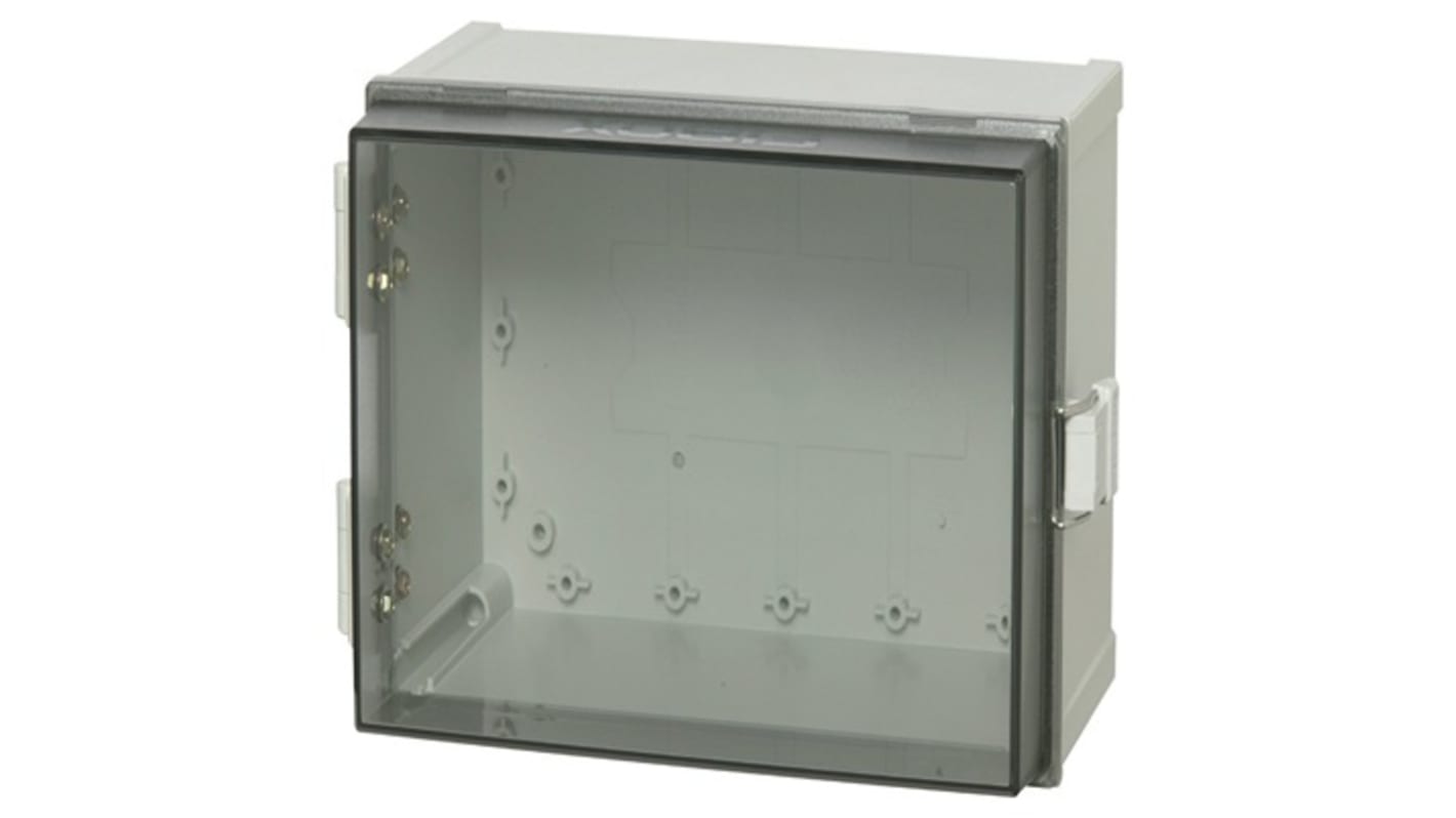 Fibox CAB Series Light Grey Polycarbonate General Purpose Enclosure, IP65, IK08, Grey Lid, 300 x 200 x 180mm