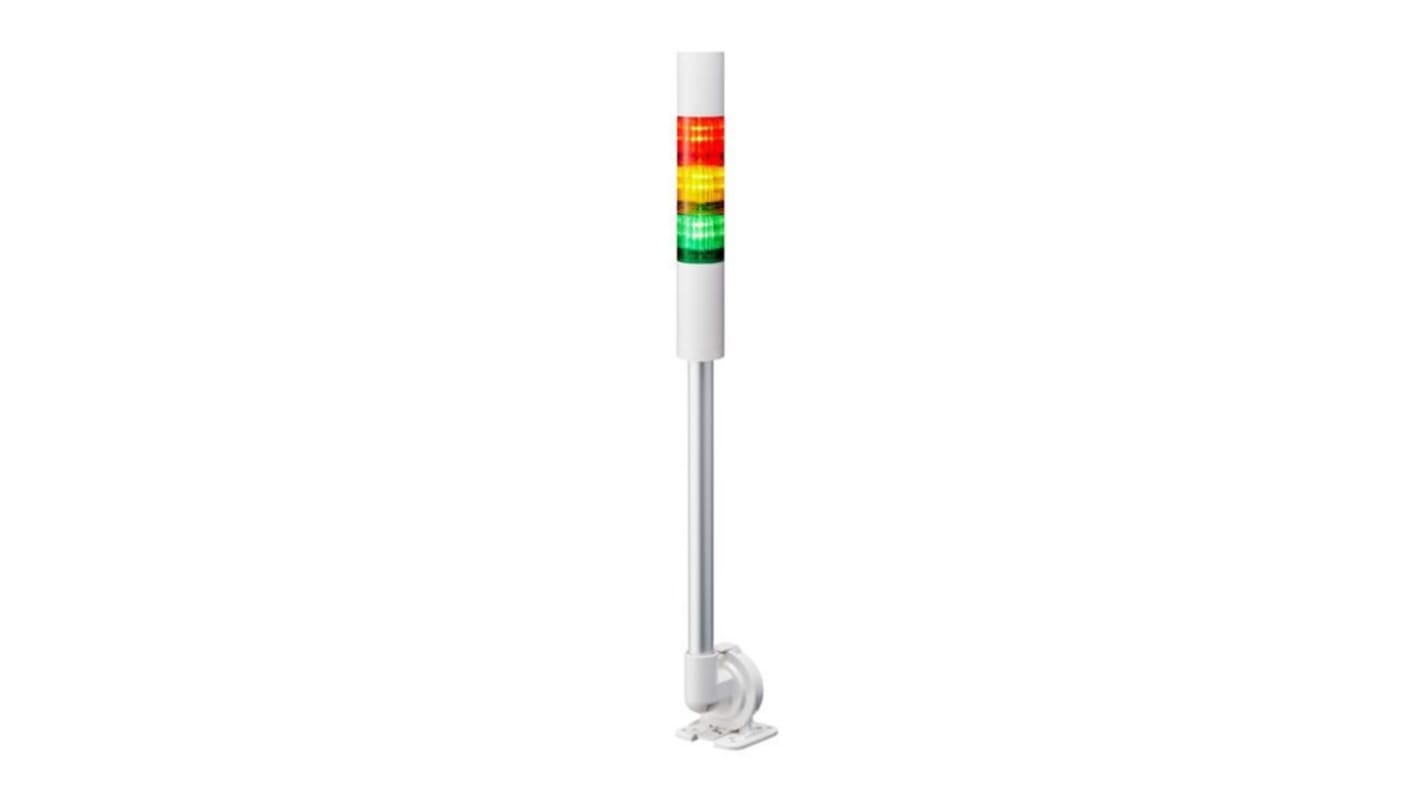 Wieża sygnalizacyjna Patlite 3 -elementowy akustyczny Brzęczyk LED Wielokolorowe 24 V DC
