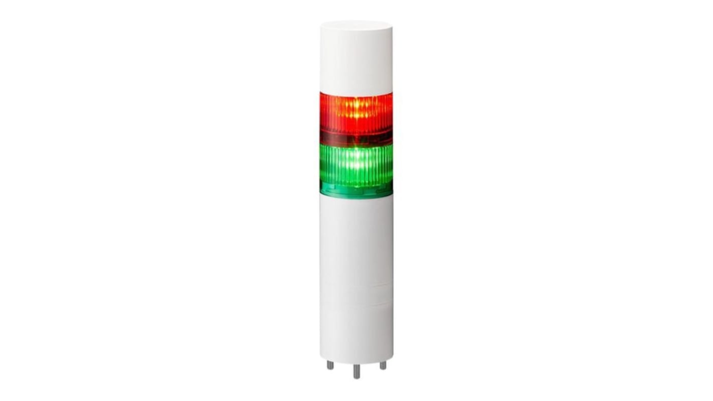 Patlite LR Series Multicolour Buzzer Signal Tower, 2 Lights, 24 V dc, Direct Mount