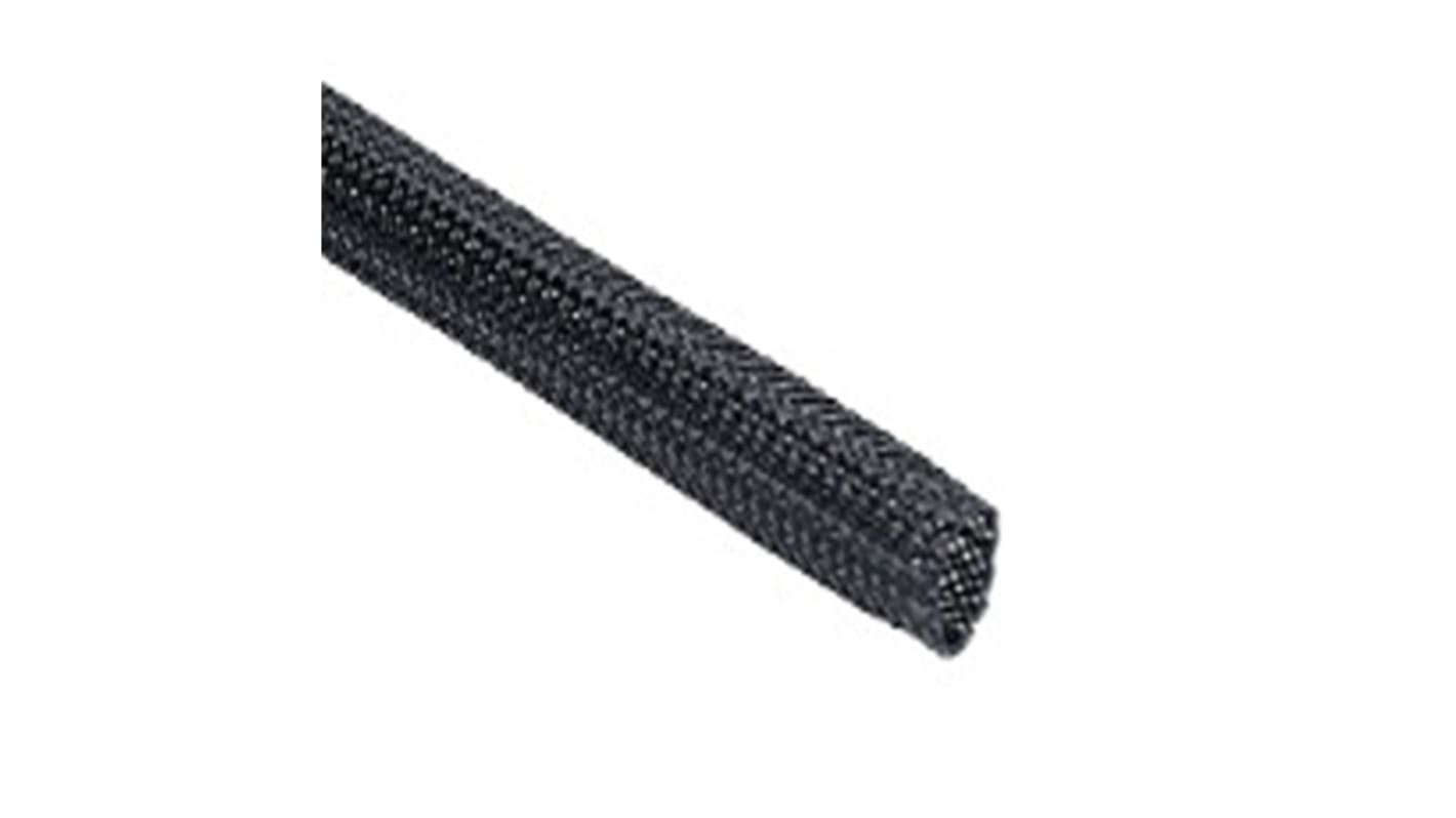 HellermannTyton Expandable Braided Polyester Black Cable Sleeve, 30mm Diameter, 200m Length, 170 Series