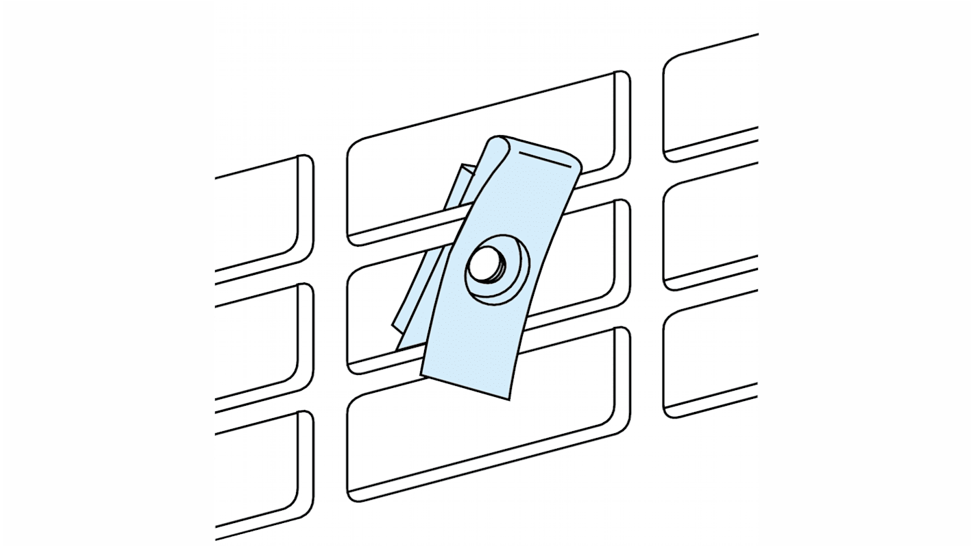 Tuerca Clip Schneider Electric serie PrismaSeT, para usar con Placa de montaje PrismaSeT G, Cubículo PrismaSeT P