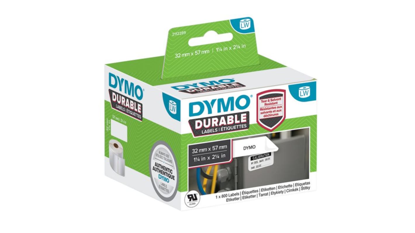 Dymo White Label Roll, 57mm Width, 32mm Height