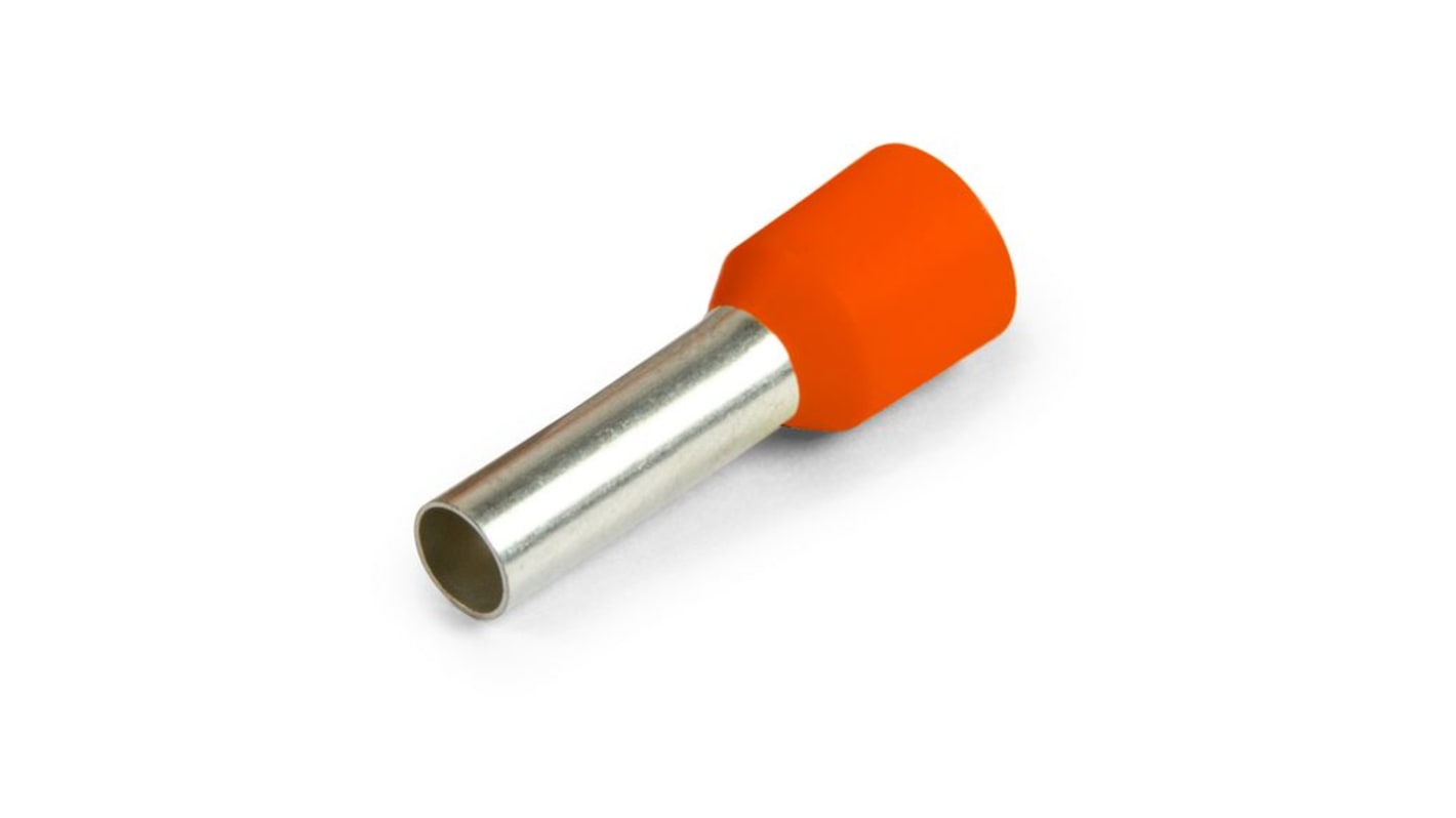 Vogt Aderendhülse, Stift ø 1mm, Orange, Polypropylen, 8mm, Isoliert